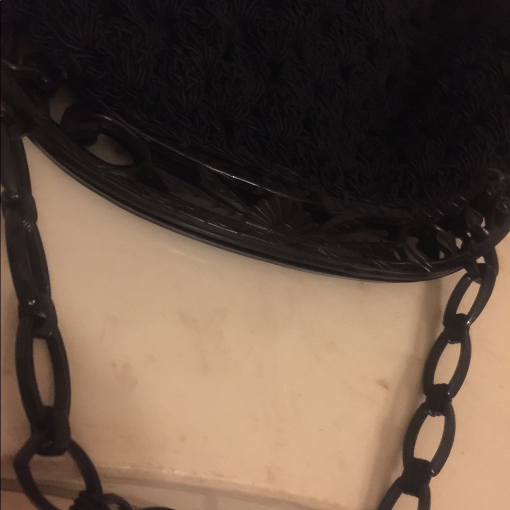 1950s Unique Vintage Black Crochet Clutch Bag♥️ - Picture 7 of 8